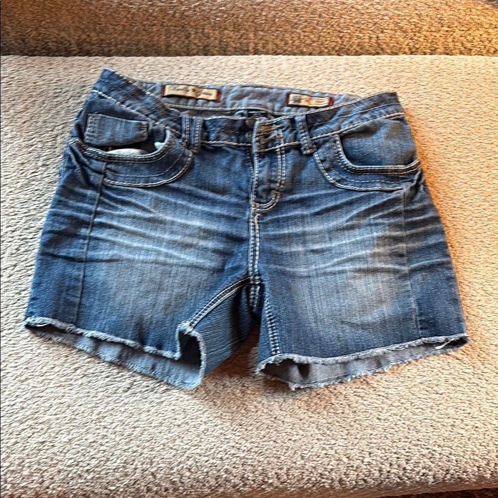 Vanilla Star 🌟 embroidered Denim Blue Women's Shorts